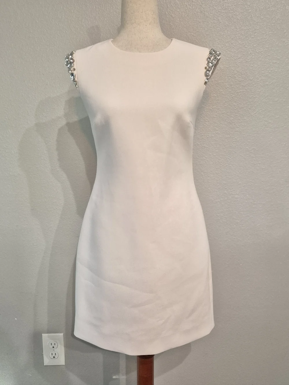 Sate Spade White Mini Dress with Embellished Shoulders Size XS - Picture 2 of 6